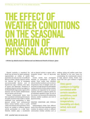 The Effect of Weather Conditions on the Seasonal Variation of Physical Activity