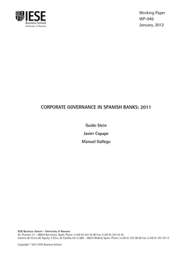 Corporate Governance in Spanish Banks: 2011
