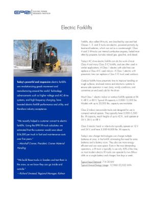 EPRI, 2015: Electric Forklifts