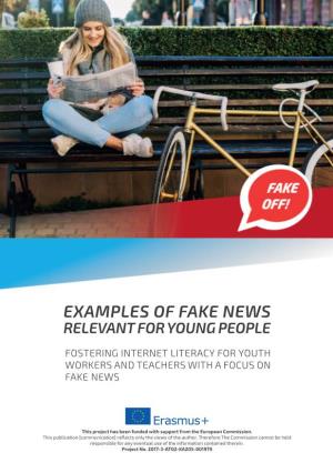 Examples of Fake News Relevant for Young People
