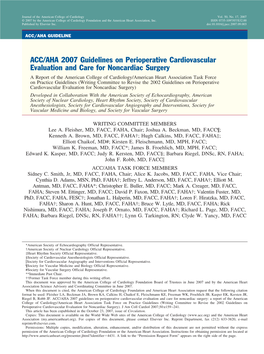 ACC/AHA 2007 Guidelines on Perioperative Cardiovascular