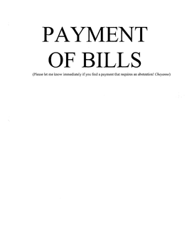 Payment of Bills