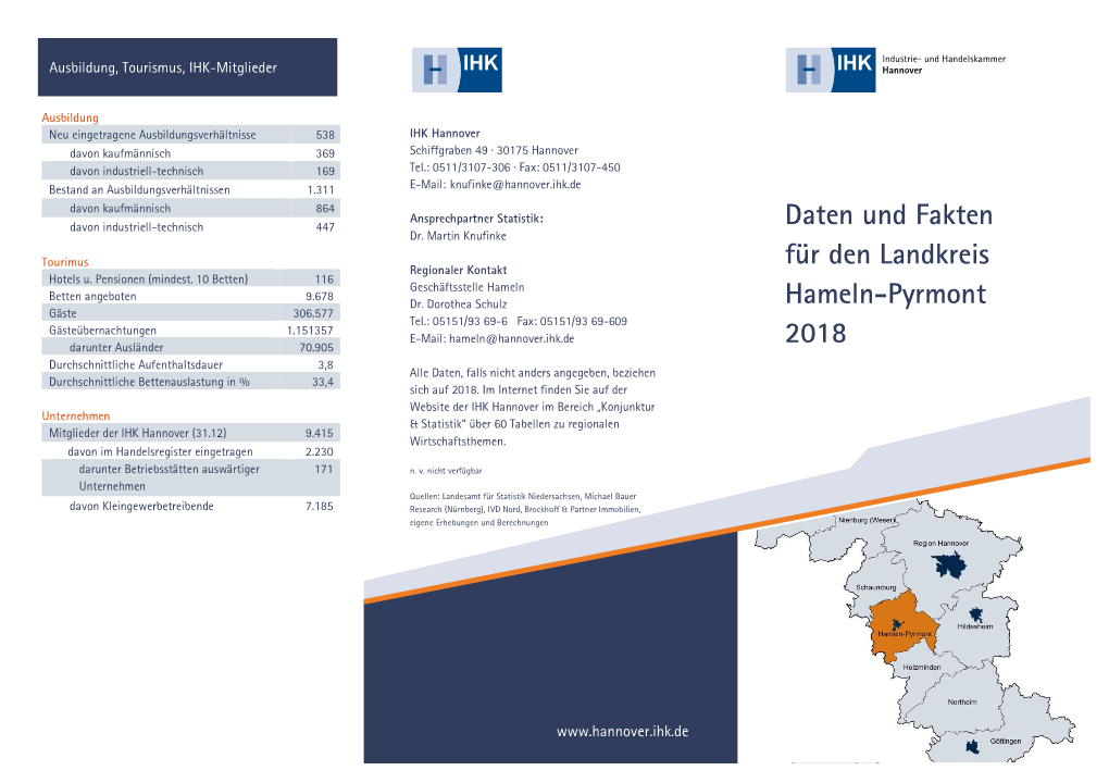 Daten Und Fakten Zum Landkreis Hameln-Pyrmont