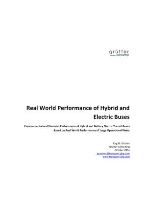 Real World Performance of Hybrid and Electric Buses