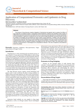 Application of Computational Proteomics and Lipidomics in Drug