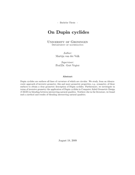On Dupin Cyclides