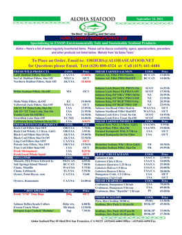 June 20,2016 HOME DELIVERY PRODUCT/PRICE LIST to Place