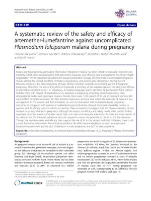 A Systematic Review of the Safety and Efficacy of Artemether-Lumefantrine Against Uncomplicated Plasmodium Falciparum Malaria Du