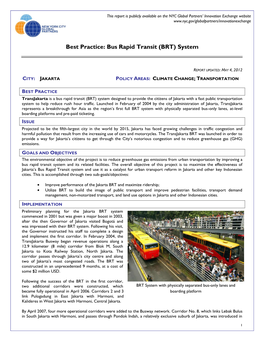 Best Practice: Bus Rapid Transit (BRT) System