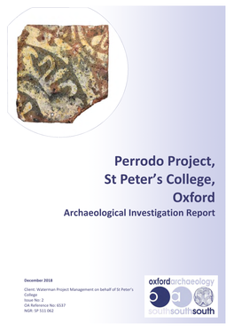 Perrodo Project, St Peter's College, Oxford