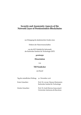 Security and Anonymity Aspects of the Network Layer of Permissionless Blockchains