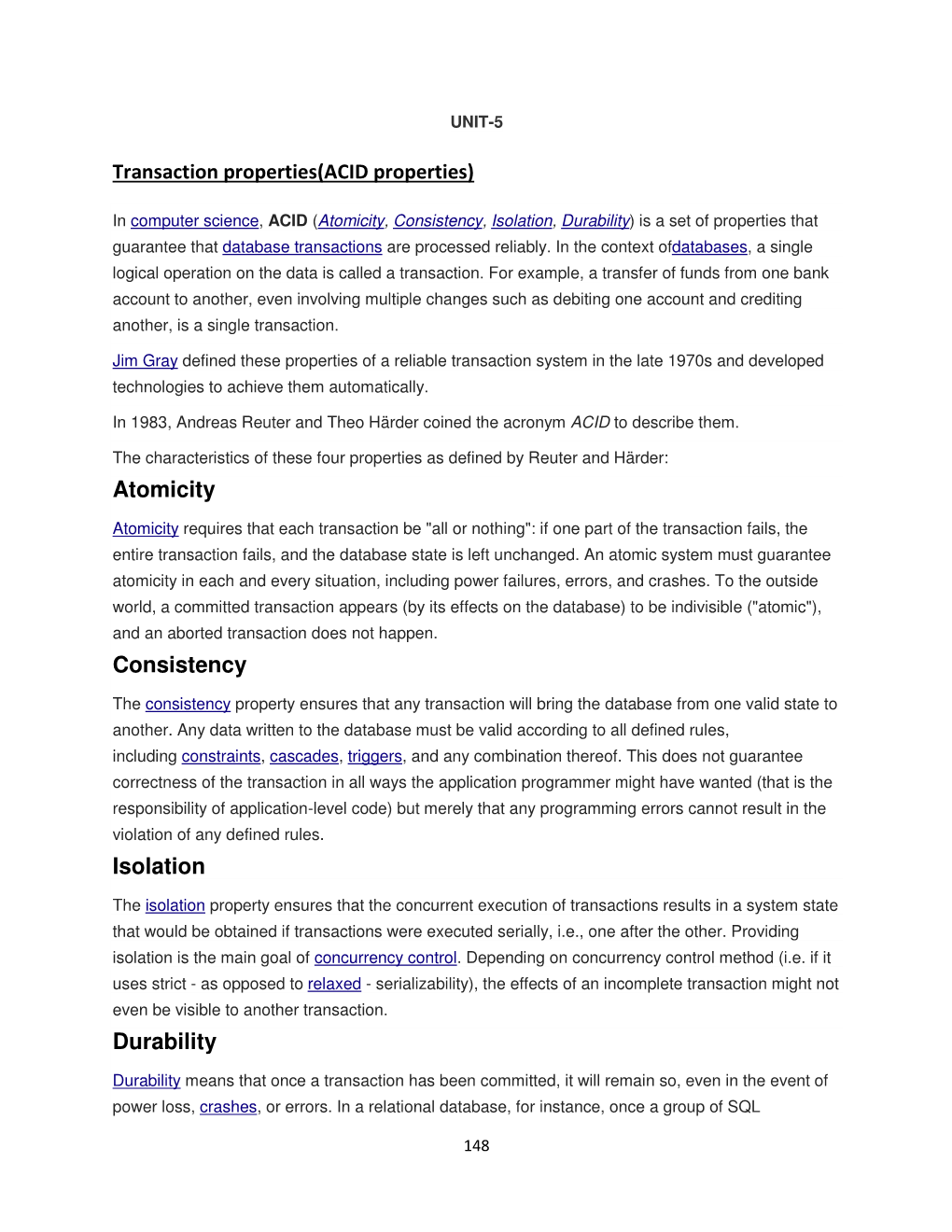 Transaction Properties(ACID Properties)