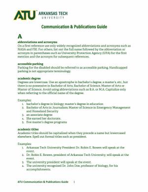 Communication & Publications Guide