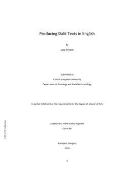 Producing Dalit Texts in English