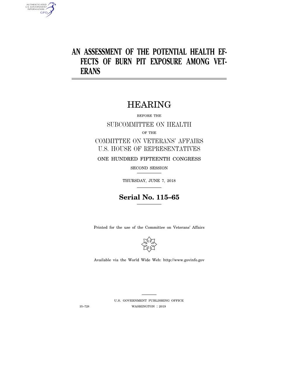 An Assessment of the Potential Health Ef- Fects of Burn Pit Exposure Among Vet- Erans