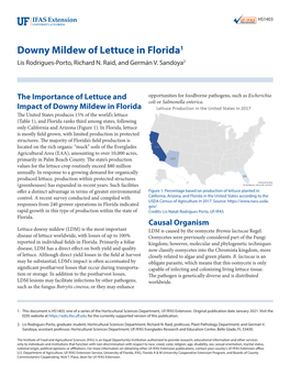 Downy Mildew of Lettuce in Florida1 Lis Rodrigues-Porto, Richard N