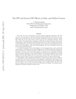 The FIP and Inverse FIP Effects in Solar and Stellar Coronae