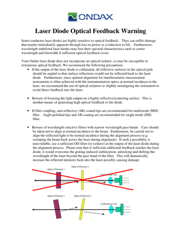 Laser Diode Optical Feedback Warning