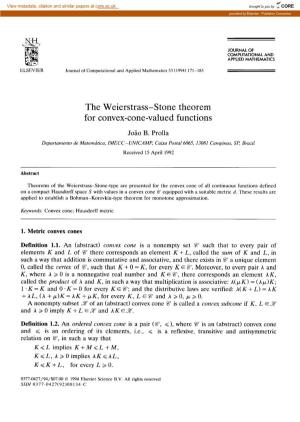 The Weierstrass-Stone Theorem for Convex-Cone-Valued Functions