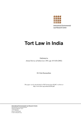 Tort Law in India