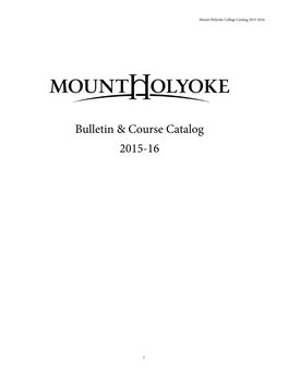 Bulletin & Course Catalog 2015-16