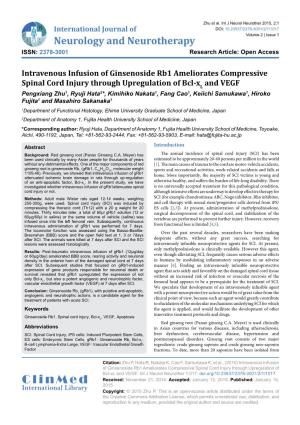 Intravenous Infusion of Ginsenoside Rb1 Ameliorates Compressive