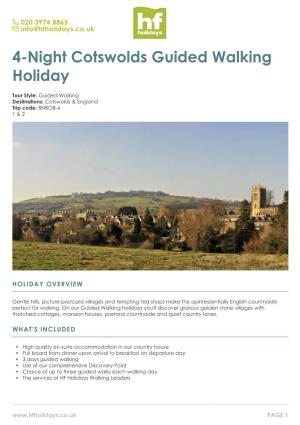4-Night Cotswolds Guided Walking Holiday