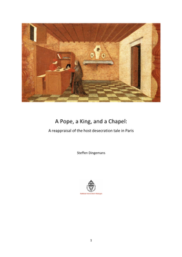 A Pope, a King, and a Chapel: a Reappraisal of the Host Desecration Tale in Paris
