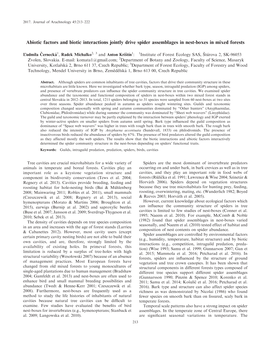 Abiotic Factors and Biotic Interactions Jointly Drive Spider Assemblages in Nest-Boxes in Mixed Forests