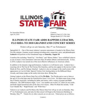Illinois State Fair Adds Rappers Ludacris, Flo Rida to 2018 Grandstand