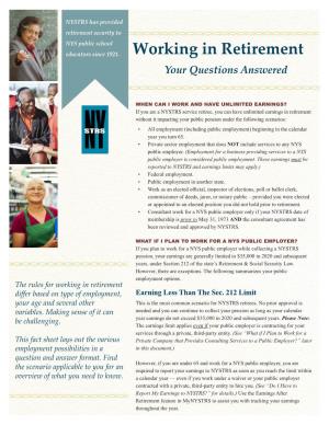 Working in Retirement Your Questions Answered