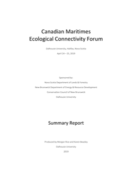 Canadian Maritimes Ecological Connectivity Forum