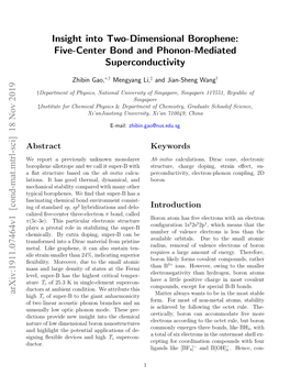 Insight Into Two-Dimensional Borophene: Five-Center Bond and Phonon-Mediated Superconductivity