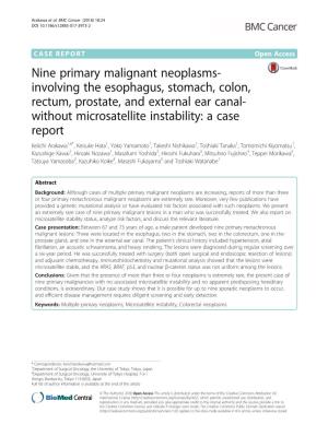 Nine Primary Malignant Neoplasms-Involving The
