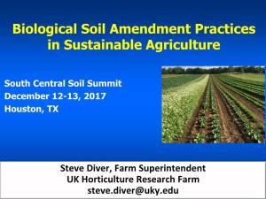 Biological Soil Amendment Practices in Sustainable Agriculture