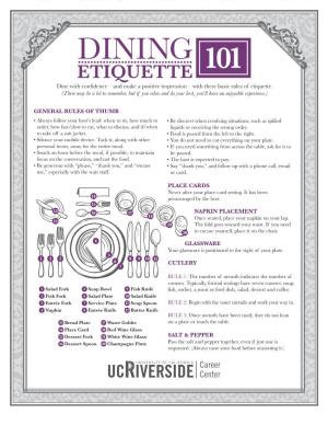 Dining Etiquette Handout Copy