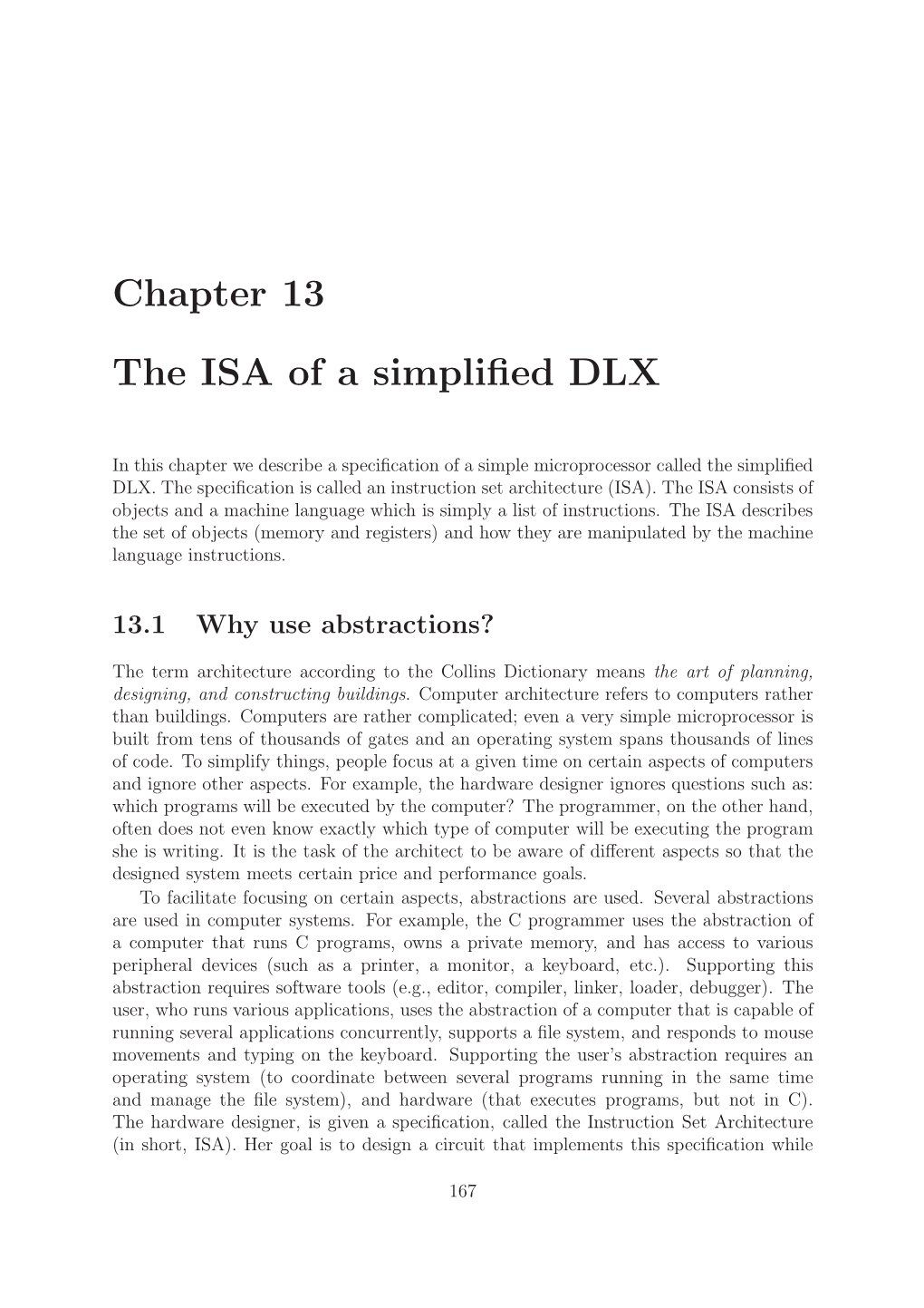 Chapter 13 the ISA of a Simplified