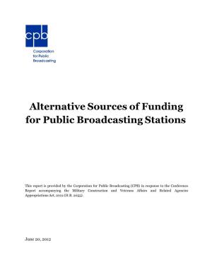 Alternative Sources of Funding for Public Broadcasting Stations