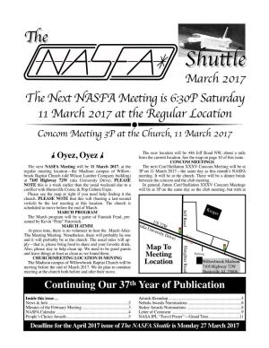 March 2017 NASFA Shuttle