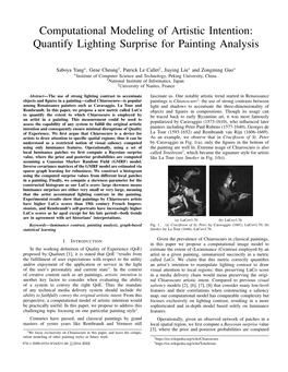 Computational Modeling of Artistic Intention: Quantify Lighting Surprise for Painting Analysis