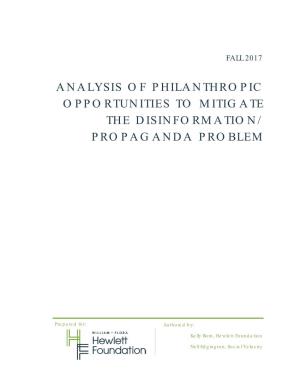 Analysis of Philanthropic Opportunities to Mitigate the Disinformation/ Propaganda Problem