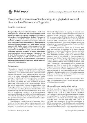 Brief Report Acta Palaeontologica Polonica 65 ( 1 ): 29–34 , 20 20