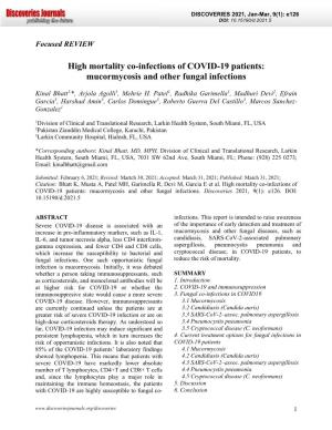 High Mortality Co-Infections of COVID-19 Patients: Mucormycosis and Other Fungal Infections