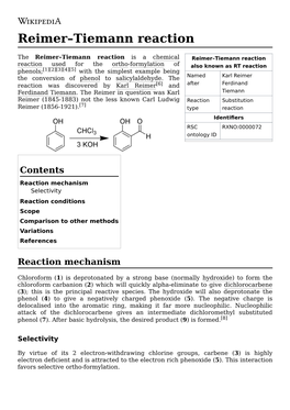 Reimer–Tiemann Reaction