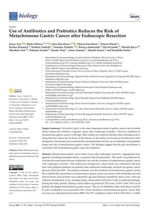 Use of Antibiotics and Probiotics Reduces the Risk of Metachronous Gastric Cancer After Endoscopic Resection