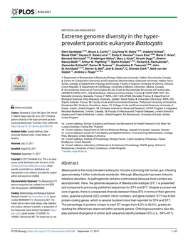 Extreme Genome Diversity in the Hyper-Prevalent Parasitic Eukaryote