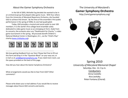 Gamer Symphony Orchestra Spring 2010