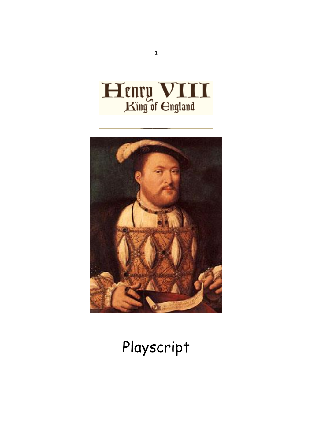 Henry VIII Playscript