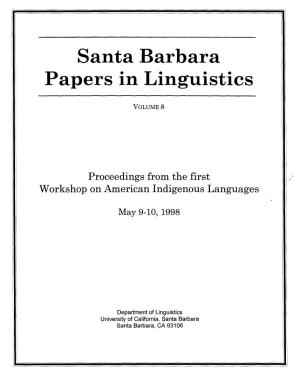 Santa Barbara Papers in Linguistics