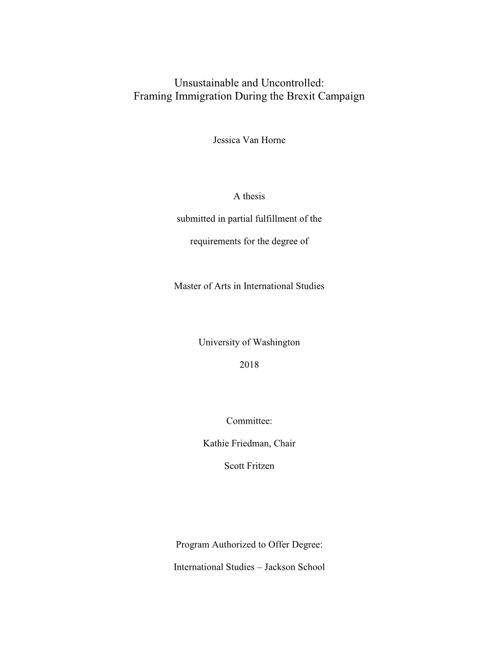 Framing Immigration During the Brexit Campaign